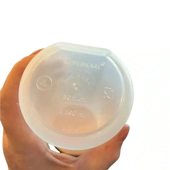 Vintage Tupperware #1643-18 Modular Mate Keeper with Pink Lid 1607-7 30 Fluid Oz - Picture 7 of 8